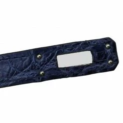 Hermes Blue Niloticus Crocodile Palladium Kelly Pochette For Women -Deals Hermes Store luxury women hermes used handbags p71471 008