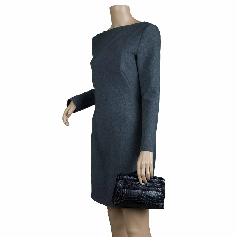 Hermes Black Alligator Palladium Kelly Pochette For Women 4 Hermes Black Alligator Palladium Kelly Pochette For Women - Image 2