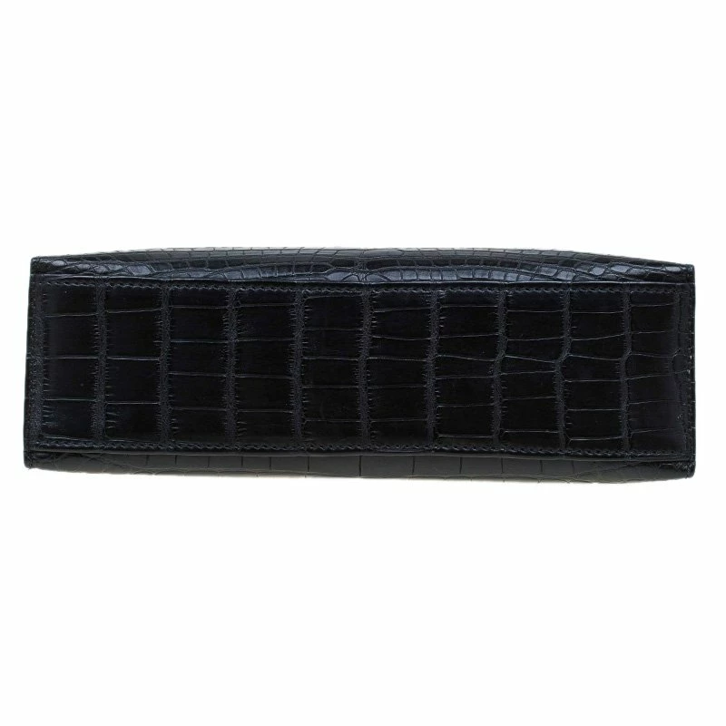 Hermes Black Alligator Palladium Kelly Pochette For Women 7 Hermes Black Alligator Palladium Kelly Pochette For Women - Image 5