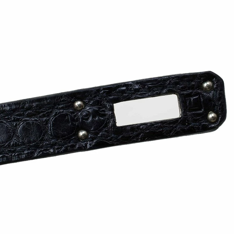 Hermes Black Alligator Palladium Kelly Pochette For Women 10 Hermes Black Alligator Palladium Kelly Pochette For Women - Image 8