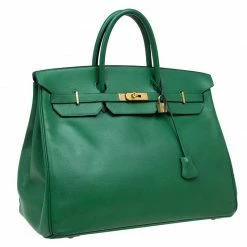 Hermes Green Epsom Leather Gold Hardware Birkin 40 Bag For Women -Deals Hermes Store luxury women hermes used handbags p71477 003