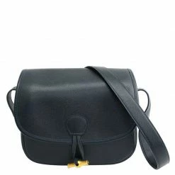 Hermes Bleu Indigo Courchevel Leather Shoulder Bag For Women