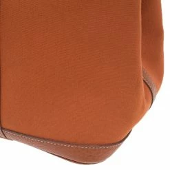 Hermes Orange Canvas/Leather Garden Party MM Tote Bag For Women -Deals Hermes Store luxury women hermes used handbags p73714 009