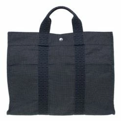 Hermes Grey Canvas Herline Tote MM For Women