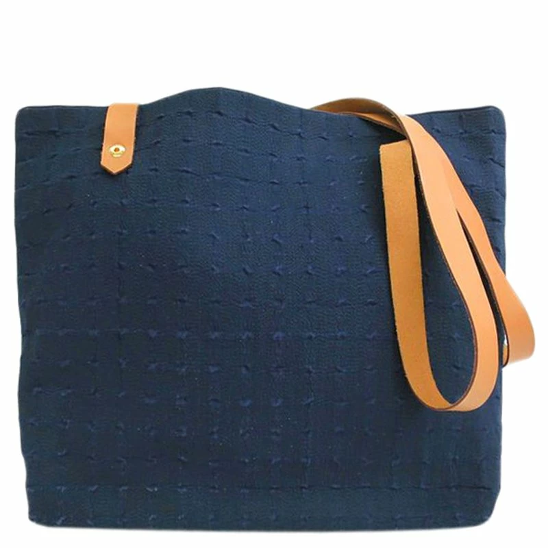 Hermes Navy Blue Cotton Ahmedabad Shoulder Bag For Women 3 Hermes Navy Blue Cotton Ahmedabad Shoulder Bag For Women