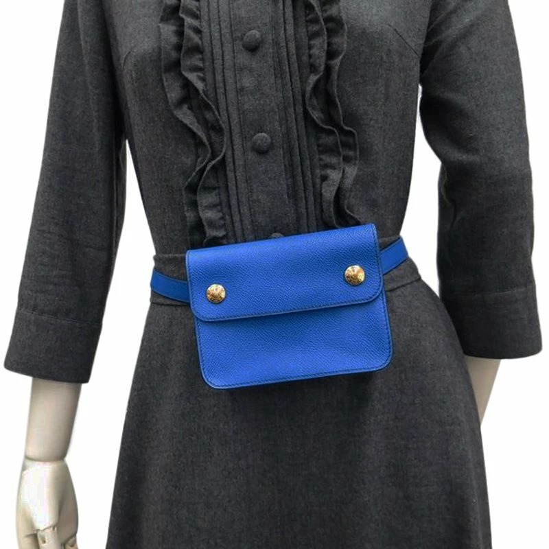 Hermes Blue Couchevel Pochette Green Bumbag For Women 4 Hermes Blue Couchevel Pochette Green Bumbag For Women - Image 2