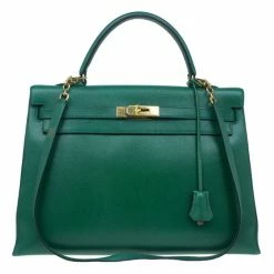 Hermes Vintage Emerald Green Kelly 36 For Women