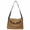 Hermes Brown Clemence Leather Lindy 34 Bag For Women