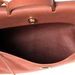 Hermes Brown Toile Canvas/Leather 2-in-1 Herbag GM Bag For Women -Deals Hermes Store luxury women hermes used handbags p80041 005