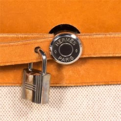 Hermes Beige And Orange Canvas And Vache Calfskin Leather Herbag GM Bag For Women -Deals Hermes Store luxury women hermes used handbags p80317 010