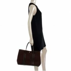 Hermes Brown Leather Garden Tote Bag For Women -Deals Hermes Store luxury women hermes used handbags p80748 002