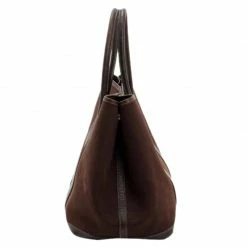 Hermes Brown Leather Garden Tote Bag For Women -Deals Hermes Store luxury women hermes used handbags p80748 003