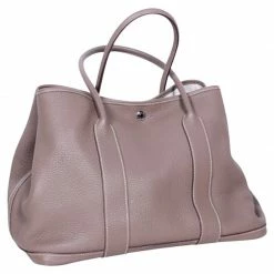 Hermes Grey Leather Garden Party MM Tote For Women -Deals Hermes Store luxury women hermes used handbags p81679 002