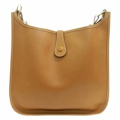 Hermes Brown Clemence Leather Evelyne III GM Bag For Women -Deals Hermes Store luxury women hermes used handbags p83243 003