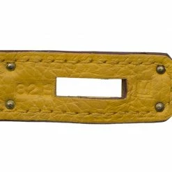 Hermes Yellow Clemence Leather Gold Hardware Birkin 35 Bag For Women -Deals Hermes Store luxury women hermes used handbags p83748 008