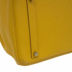 Hermes Yellow Clemence Leather Gold Hardware Birkin 35 Bag For Women -Deals Hermes Store luxury women hermes used handbags p83748 012