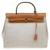 Hermes Tan/Beige Leather And Canvas Herbag 2 In 1 For Women -Deals Hermes Store luxury women hermes used handbags p83982 0001