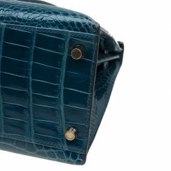 Hermes Blue Marine Porosus Crocodile Gold Hardware Kelly Sellier 32 Bag For Women -Deals Hermes Store luxury women hermes used handbags p84220 0012