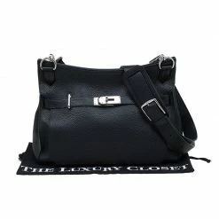 Hermes Black Taurillon Clemence Leather Jypsiere 34 Bag For Women -Deals Hermes Store luxury women hermes used handbags p87981 010