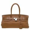 Hermes Brown Clemence Leather Palladium Hardware Shoulder Birkin 42 Bag For Women -Deals Hermes Store luxury women hermes used handbags p88131 001