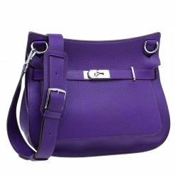 Hermes Purple Clemence Taurillon Jypsiere Messenger Bag 34CM For Women 21 Hermes Purple Clemence Taurillon Jypsiere Messenger Bag 34CM For Women -Deals Hermes Store luxury women hermes used handbags p88946 003