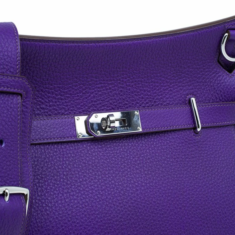 Hermes Purple Clemence Taurillon Jypsiere Messenger Bag 34CM For Women 10 Hermes Purple Clemence Taurillon Jypsiere Messenger Bag 34CM For Women - Image 8