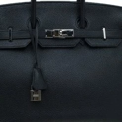 Hermes Noir Togo Leather Palladium Hardware Birkin 35 Bag For Women -Deals Hermes Store luxury women hermes used handbags p90952 005