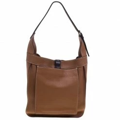 Hermes Cognac Clemence Leather Marwari PM Bag For Women
