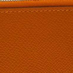 Hermes Orange Epsom Leather Azap Long Wallet For Women -Deals Hermes Store luxury women hermes used handbags p93220 005