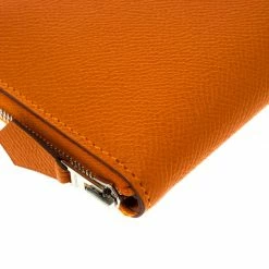 Hermes Orange Epsom Leather Azap Long Wallet For Women -Deals Hermes Store luxury women hermes used handbags p93220 008
