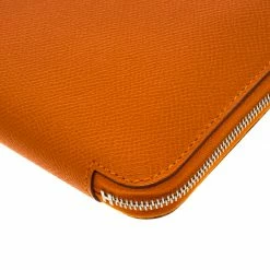 Hermes Orange Epsom Leather Azap Long Wallet For Women -Deals Hermes Store luxury women hermes used handbags p93220 010