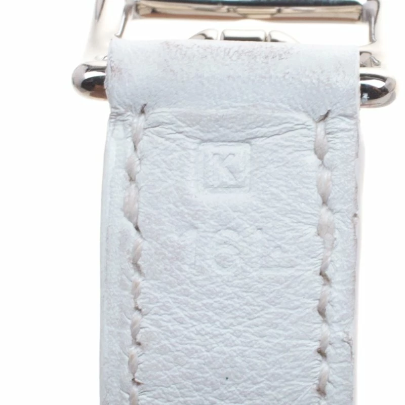 Hermes White Swift Leather Palladium Plated Kelly Flat 35 Bag For Women 10 Hermes White Swift Leather Palladium Plated Kelly Flat 35 Bag For Women - Image 8