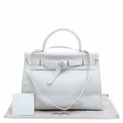 Hermes White Swift Leather Palladium Plated Kelly Flat 35 Bag For Women 23 Hermes White Swift Leather Palladium Plated Kelly Flat 35 Bag For Women -Deals Hermes Store luxury women hermes used handbags p93265 010