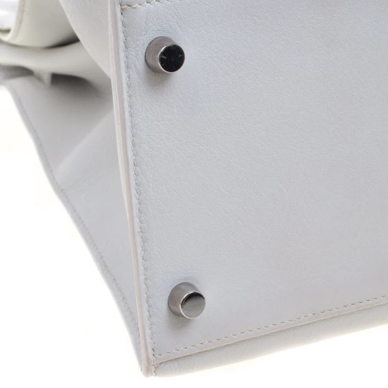 Hermes White Swift Leather Palladium Plated Kelly Flat 35 Bag For Women 13 Hermes White Swift Leather Palladium Plated Kelly Flat 35 Bag For Women - Image 11