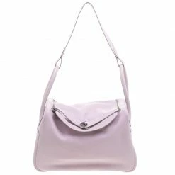 Hermes Pink Swift Leather Palladium Plated Lindy 34 Bag For Women