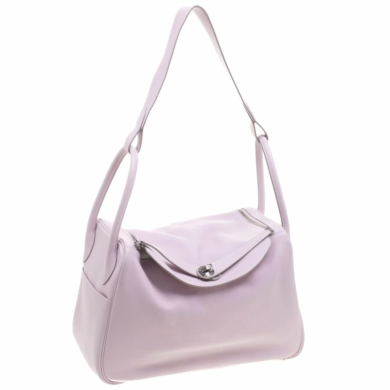 Hermes Pink Swift Leather Palladium Plated Lindy 34 Bag For Women 5 Hermes Pink Swift Leather Palladium Plated Lindy 34 Bag For Women - Image 3