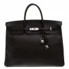 Hermes Cacao Epsom Leather Palladium Hardware Birkin 40 Bag For Women