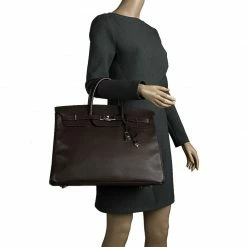 Hermes Cacao Epsom Leather Palladium Hardware Birkin 40 Bag For Women -Deals Hermes Store luxury women hermes used handbags p93593 002