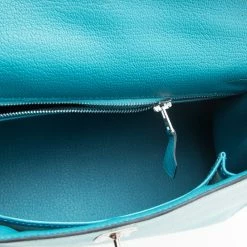 Hermes Blue Paon Chevre De Coromandel Leather Palladium Hardware Kelly Sellier 25 Bag For Women 20 Hermes Blue Paon Chevre De Coromandel Leather Palladium Hardware Kelly Sellier 25 Bag For Women -Deals Hermes Store luxury women hermes used handbags p94670 007