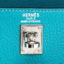 Hermes Blue Paon Chevre De Coromandel Leather Palladium Hardware Kelly Sellier 25 Bag For Women 22 Hermes Blue Paon Chevre De Coromandel Leather Palladium Hardware Kelly Sellier 25 Bag For Women -Deals Hermes Store luxury women hermes used handbags p94670 009