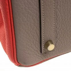 Hermes Etain/Bougainvillea Clemence/Togo Leather Gold Hardware Special Order Birkin 35 Bag For Women -Deals Hermes Store luxury women hermes used handbags p95017 011