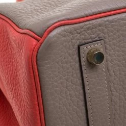 Hermes Etain/Bougainvillea Clemence/Togo Leather Gold Hardware Special Order Birkin 35 Bag For Women -Deals Hermes Store luxury women hermes used handbags p95017 013