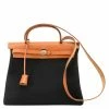 Hermes Bi Color Canvas/Leather 2-in-1 Herbag PM Bag For Women