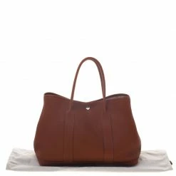 Hermes Brown Brique Fjord Leather Garden Party MM Tote For Women -Deals Hermes Store luxury women hermes used handbags p96310 010