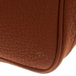 Hermes Brown Brique Fjord Leather Garden Party MM Tote For Women -Deals Hermes Store luxury women hermes used handbags p96310 014