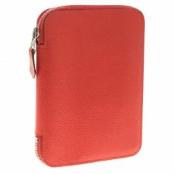 Hermes Rose Lipstick Epsom Leather Zip Globe Trotter Agenda For Women -Deals Hermes Store luxury women hermes used handbags p97124 003