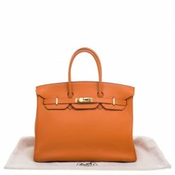 Hermes Orange Togo Leather Gold Hardware Birkin 35 Bag For Women -Deals Hermes Store luxury women hermes used handbags p97748 0010
