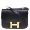 Hermes Black Box Calf Leather Gold Hardware Constance 29 Bag For Women -Deals Hermes Store luxury women hermes used handbags p97752 0001