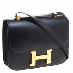 Hermes Black Box Calf Leather Gold Hardware Constance 29 Bag For Women -Deals Hermes Store luxury women hermes used handbags p97752 0003