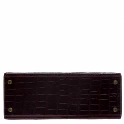 Hermes Dark Marron Crocodile Gold Hardware Kelly Sellier 28 Bag For Women -Deals Hermes Store luxury women hermes used handbags p98264 006